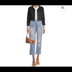 Vanilla Star Women’s Juniors Distressed 90’s Boyfriend Jean